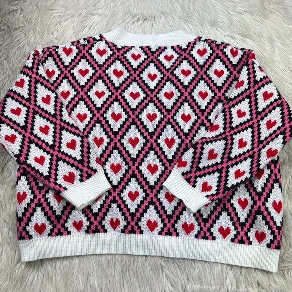 Simplee Women's Geometric Heart Print Button Front Cardigan - Picture 7 of 8